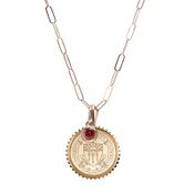 USC Trojans Seal Sunburst Cavan Gold Pendant Necklace Garnet Bundle